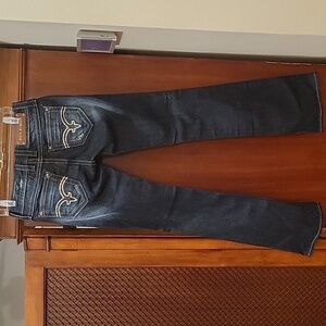 Rock Revival | Denisa Bootcut Denim Jeans with Sequins on Pockets - size 27